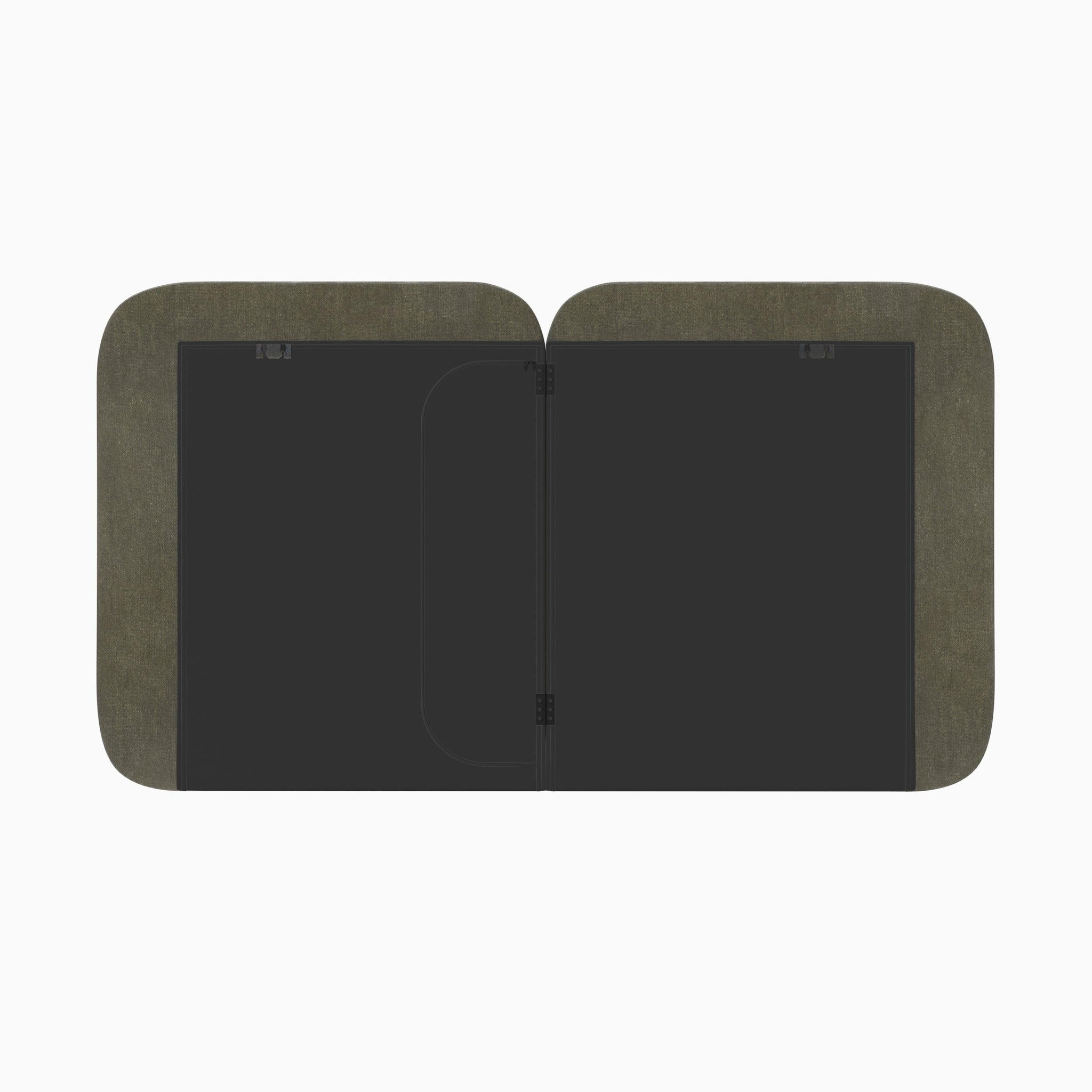 Voir la diapositive 3 : MAISON PAVANE Tête de lit en tissu vert olive 160 cm-etna