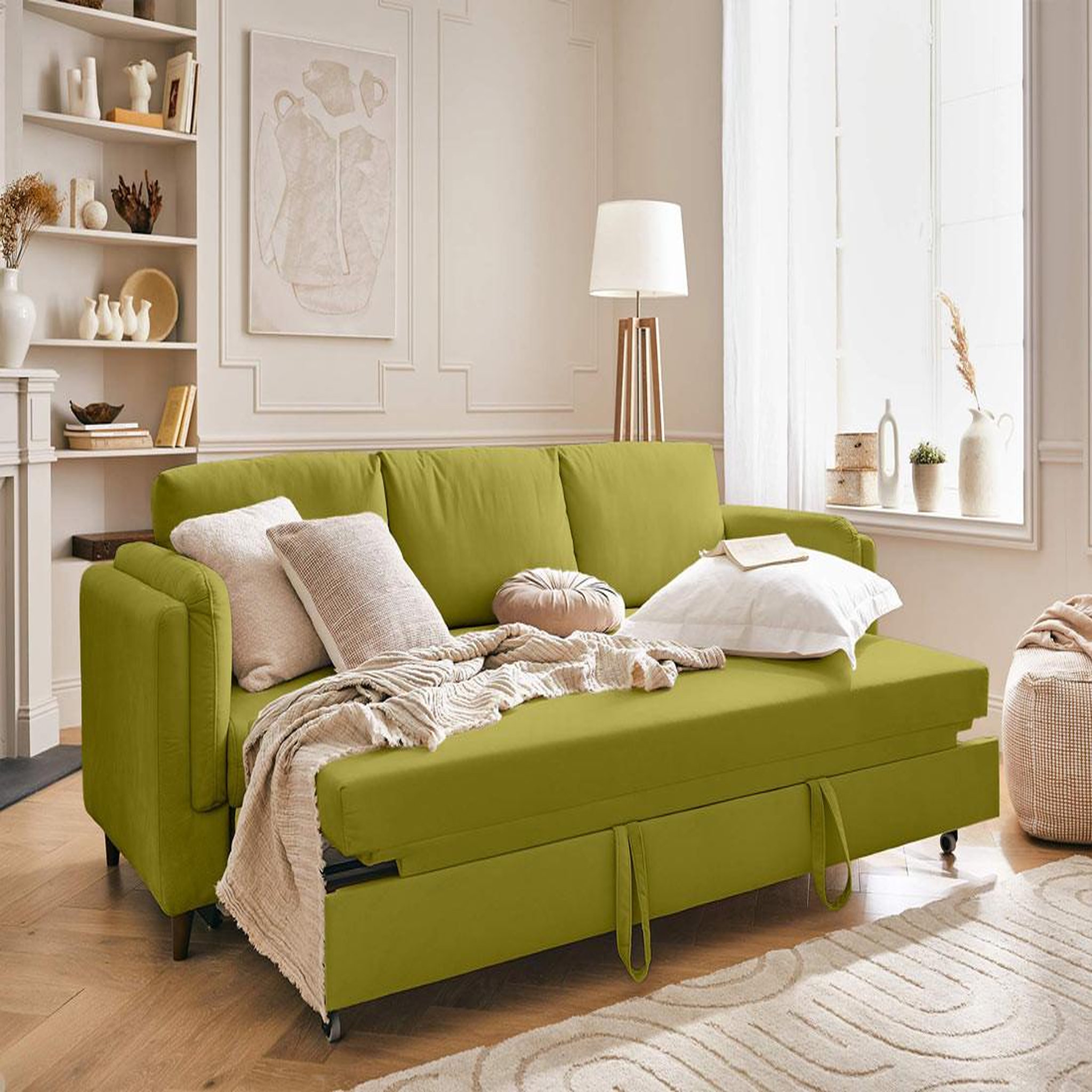Voir la diapositive 2 : BEST MOBILIER Brooke - canapé 3 places - convertible - en velours