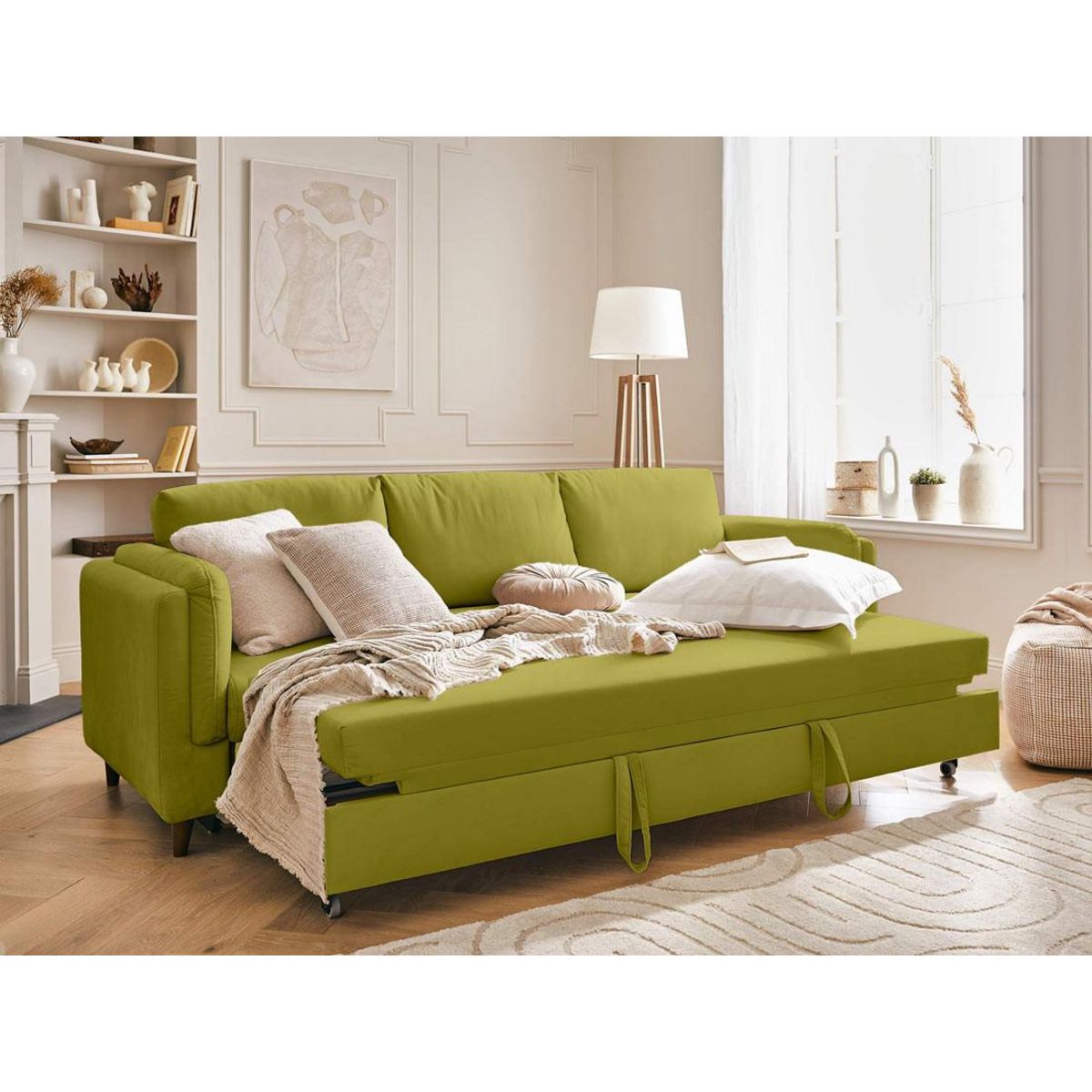 LISA DESIGN Brooke - canapé 3 places - convertible - en velours