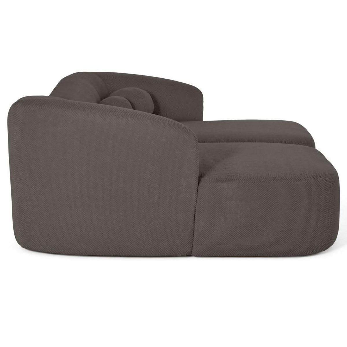 LISA DESIGN Charles - canapé droit 4 places avec double méridienne - assise profonde - en velours texturé