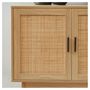 Voir la diapositive 4 : Buffet 2 portes cannage naturel - Décor imitation bois - L90cm AMANDINE
