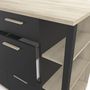 Voir la diapositive 5 : Meuble de cuisine bas 1 porte 3  tiroirs 3 niches style industriel L120cm MARKET