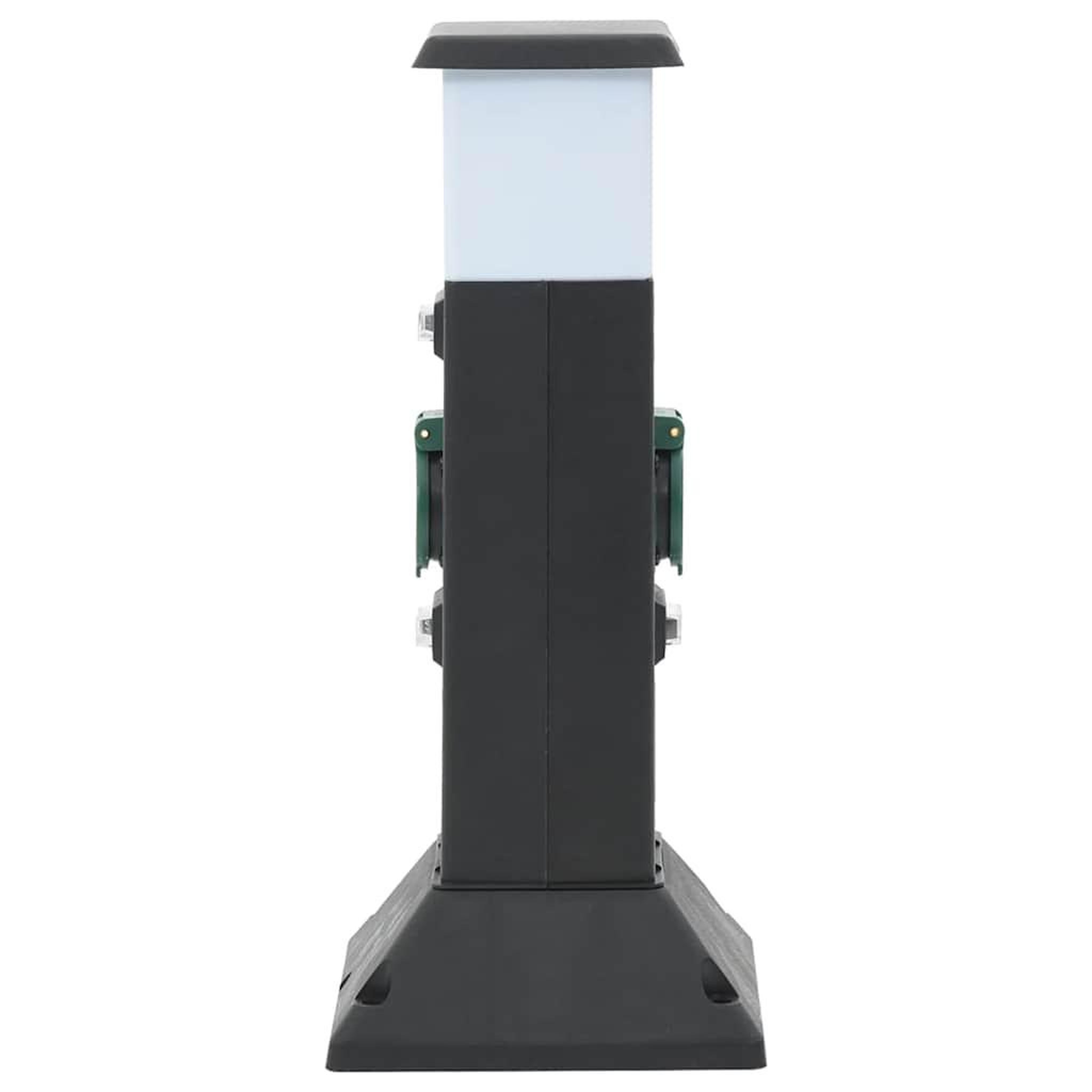 Voir la diapositive 3 : VIDAXL Colonne de prise d'exterieur avec lampe et piquet a 2 voies