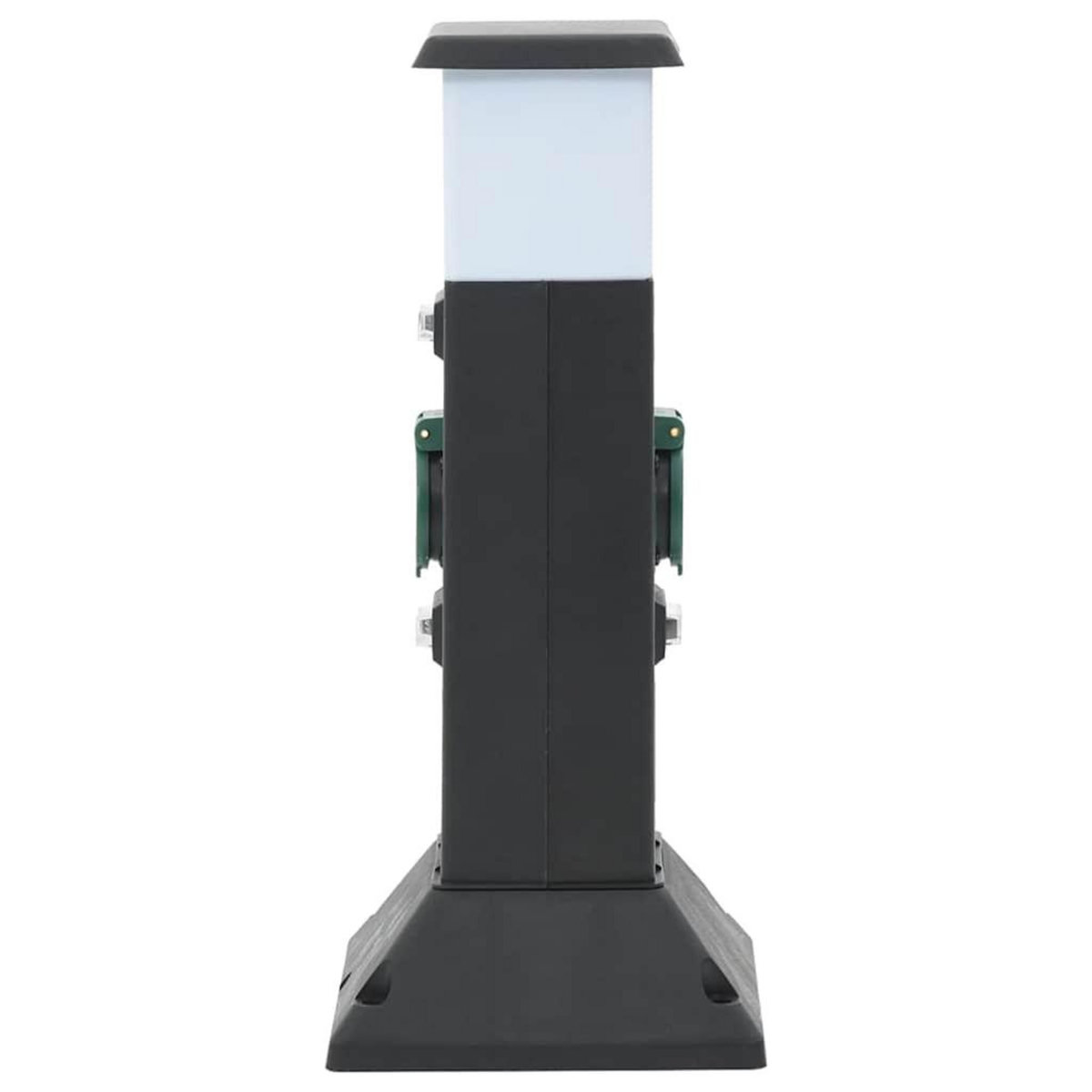 VIDAXL Colonne de prise d'exterieur avec lampe et piquet a 2 voies