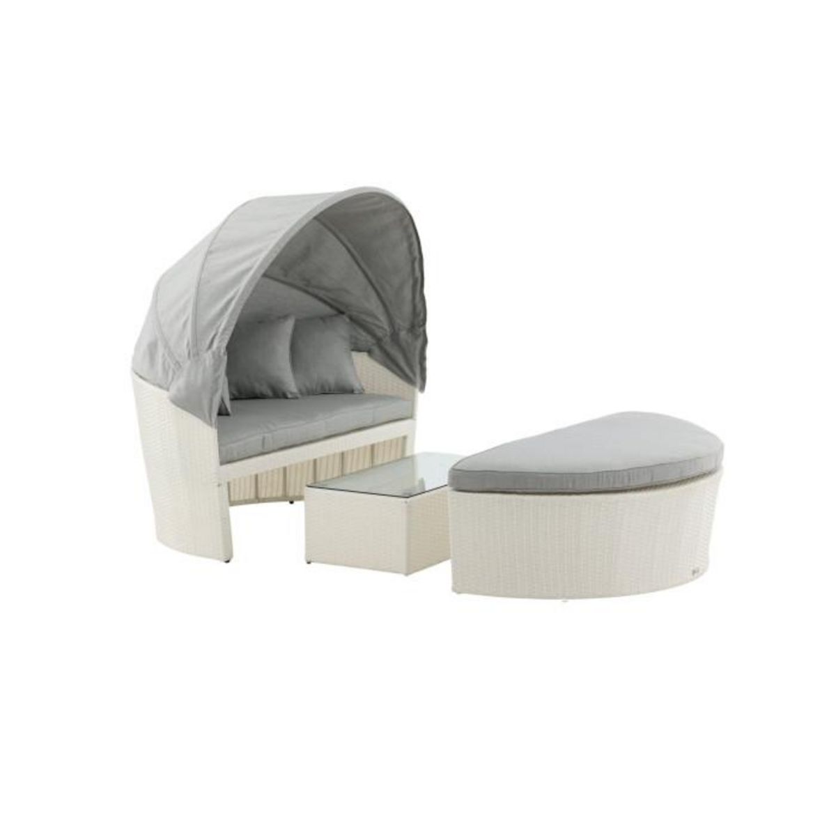 Paris Prix Salon de Jardin  Padova  153cm Blanc