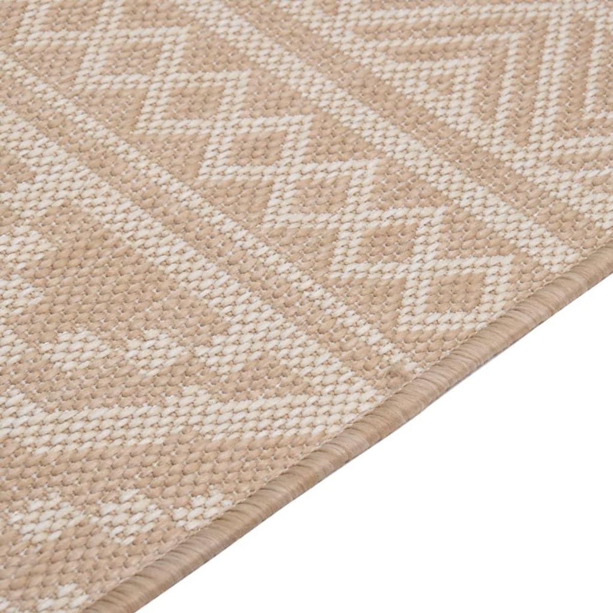 VIDAXL Tapis a tissage plat d'exterieur 80x150 cm Rayures brunes