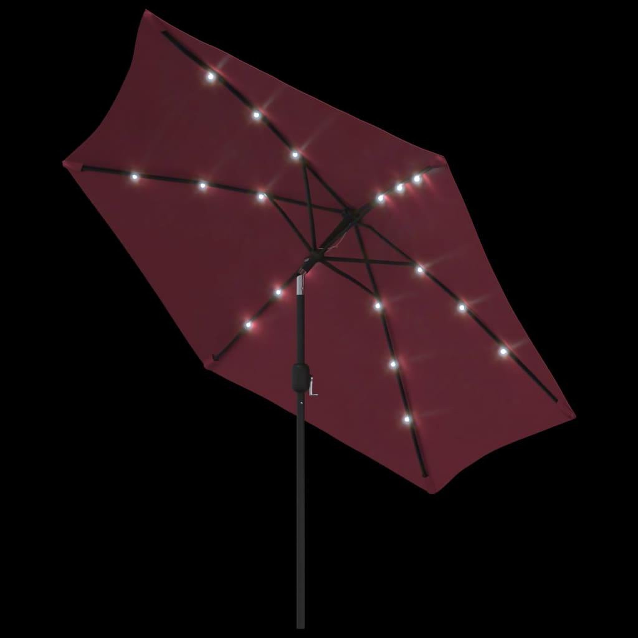 Voir la diapositive 5 : VIDAXL Parasol de jardin avec lumieres LED mat en acier rouge bordeaux