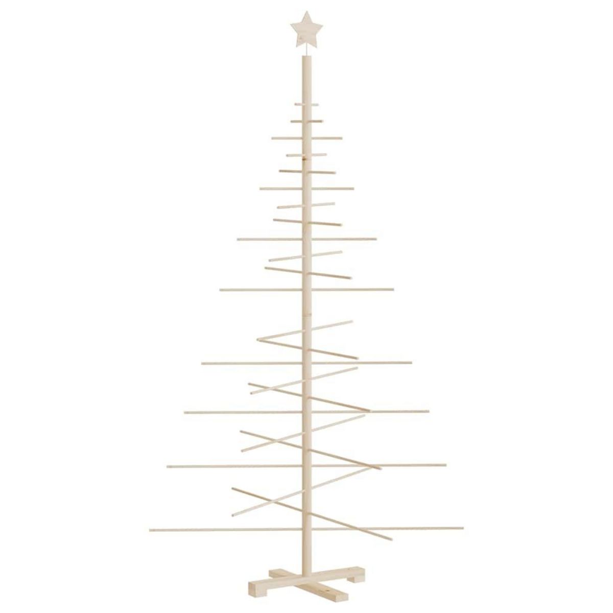 VIDAXL Arbre de Noël en bois pour decoration 180 cm bois massif de pin
