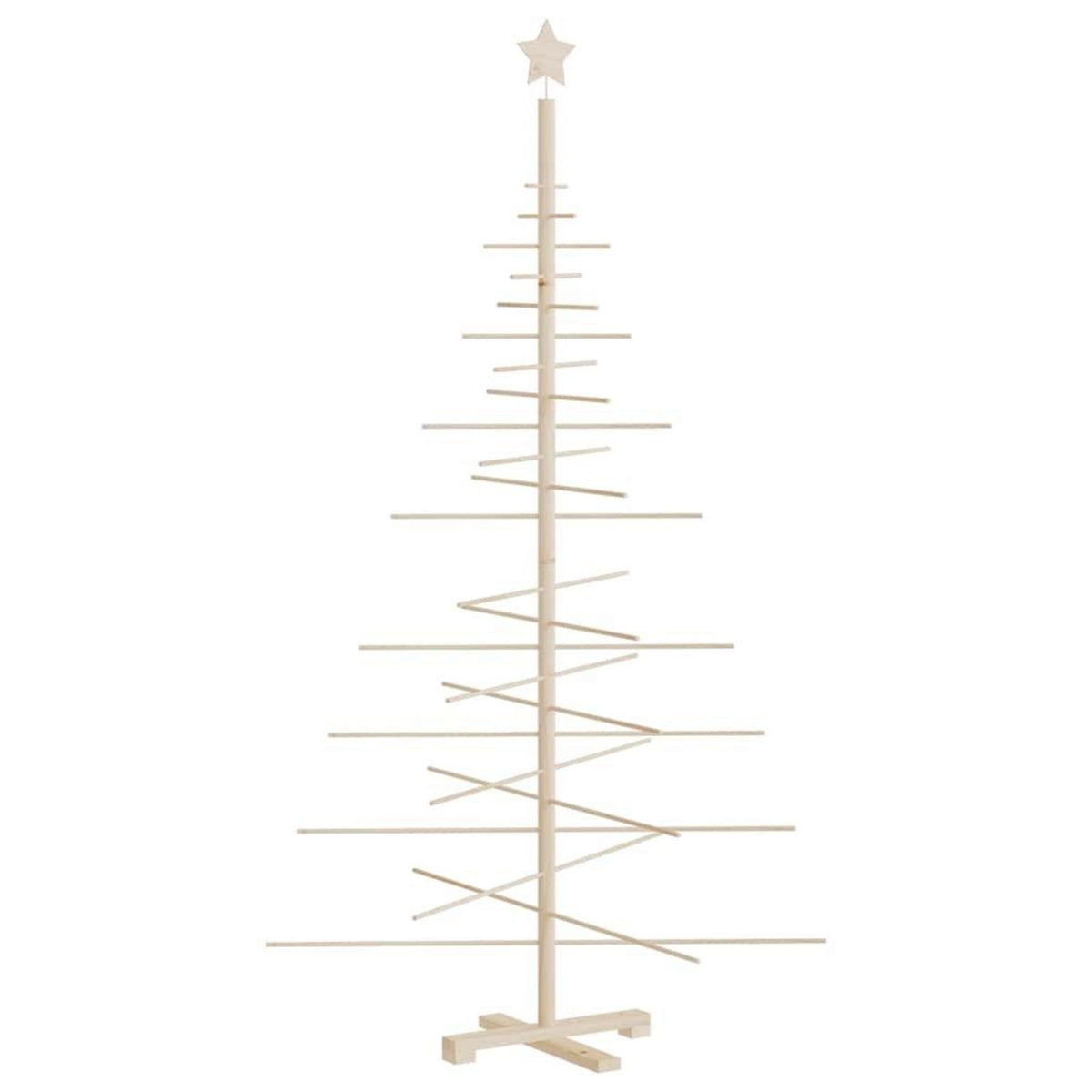 VIDAXL Arbre de Noël en bois pour decoration 180 cm bois massif de pin