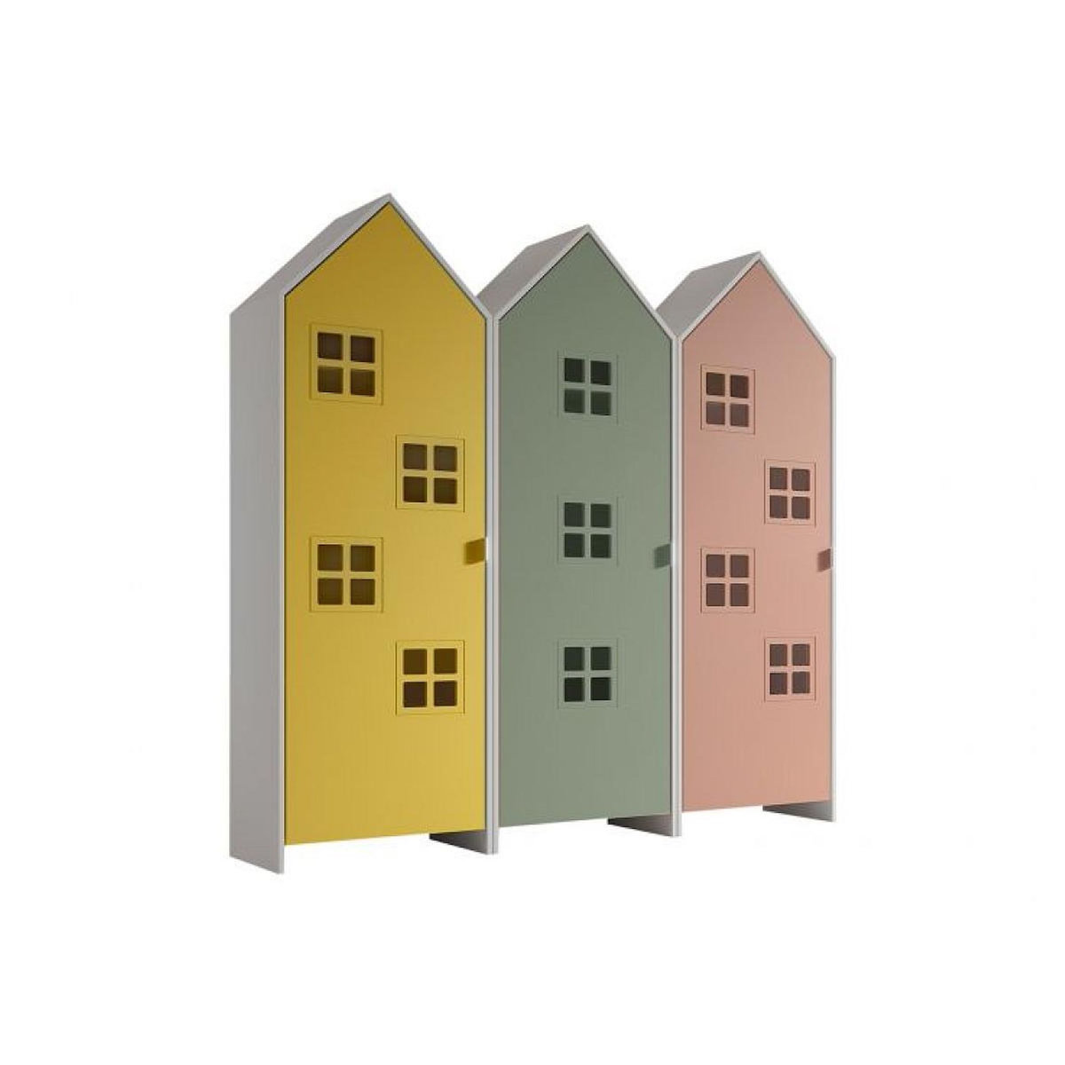 Vipack Combinaison D'armoires 3 Parties Casami Bruges jaune vert rose