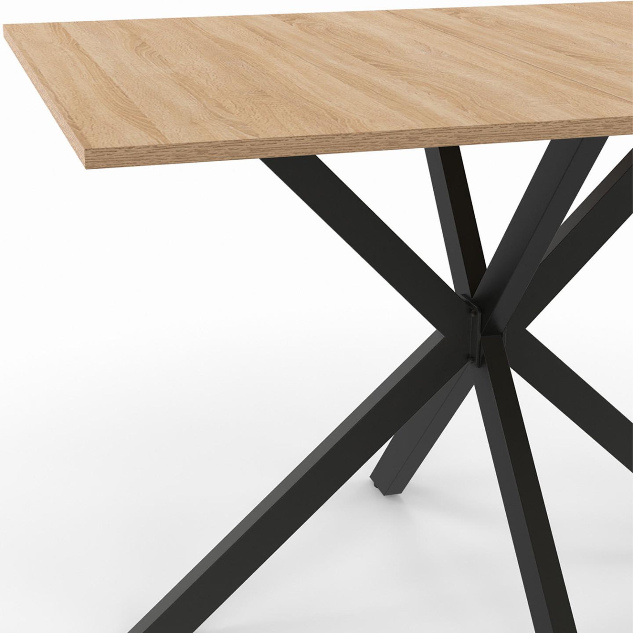 Voir la diapositive 5 : ID MARKET Table à manger rectangle alix 6 personnes pied araignée bois et noir 110 cm