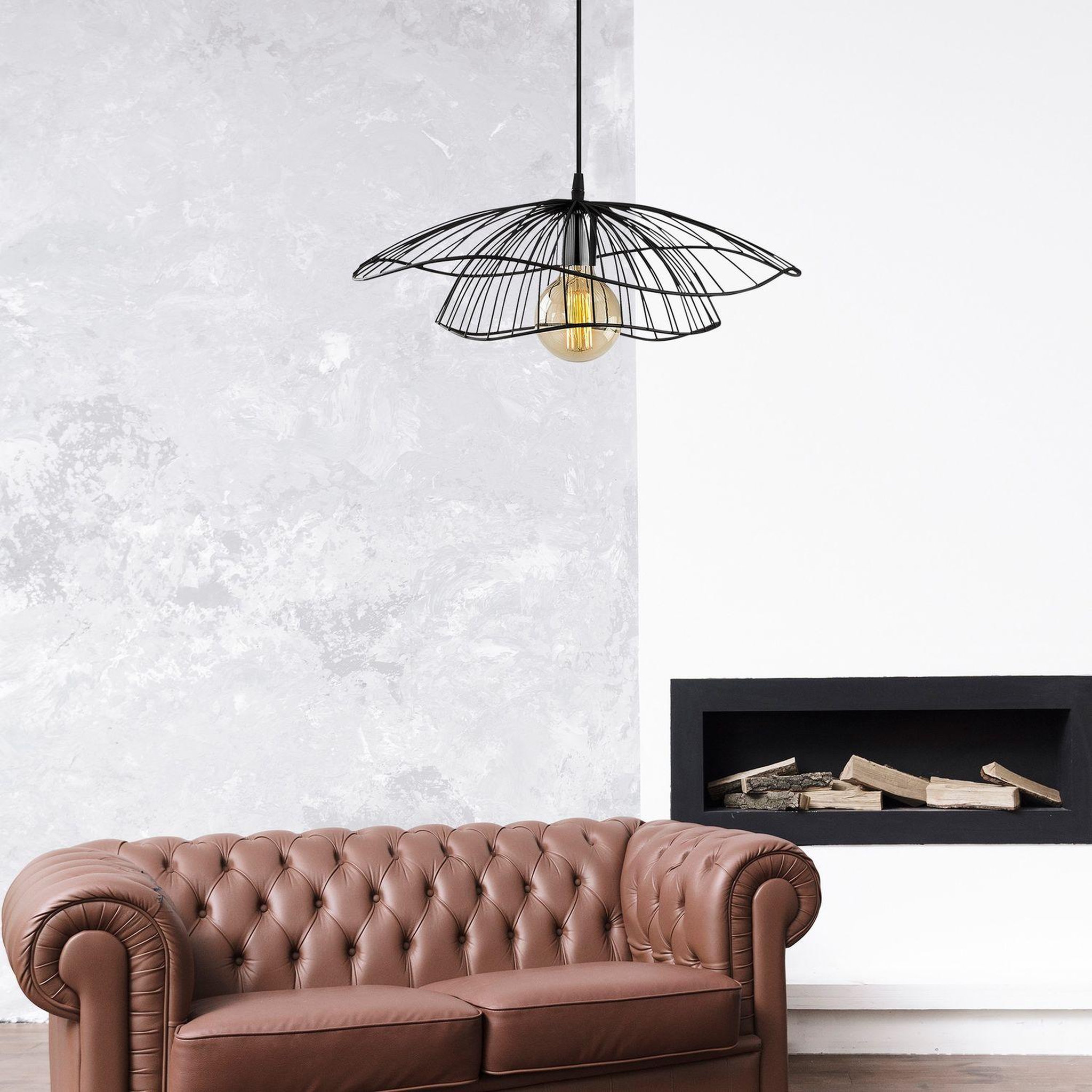 Voir la diapositive 6 : TOILINUX Suspension d'intérieur design double alvéoles - Diam. 50 cm - Noir