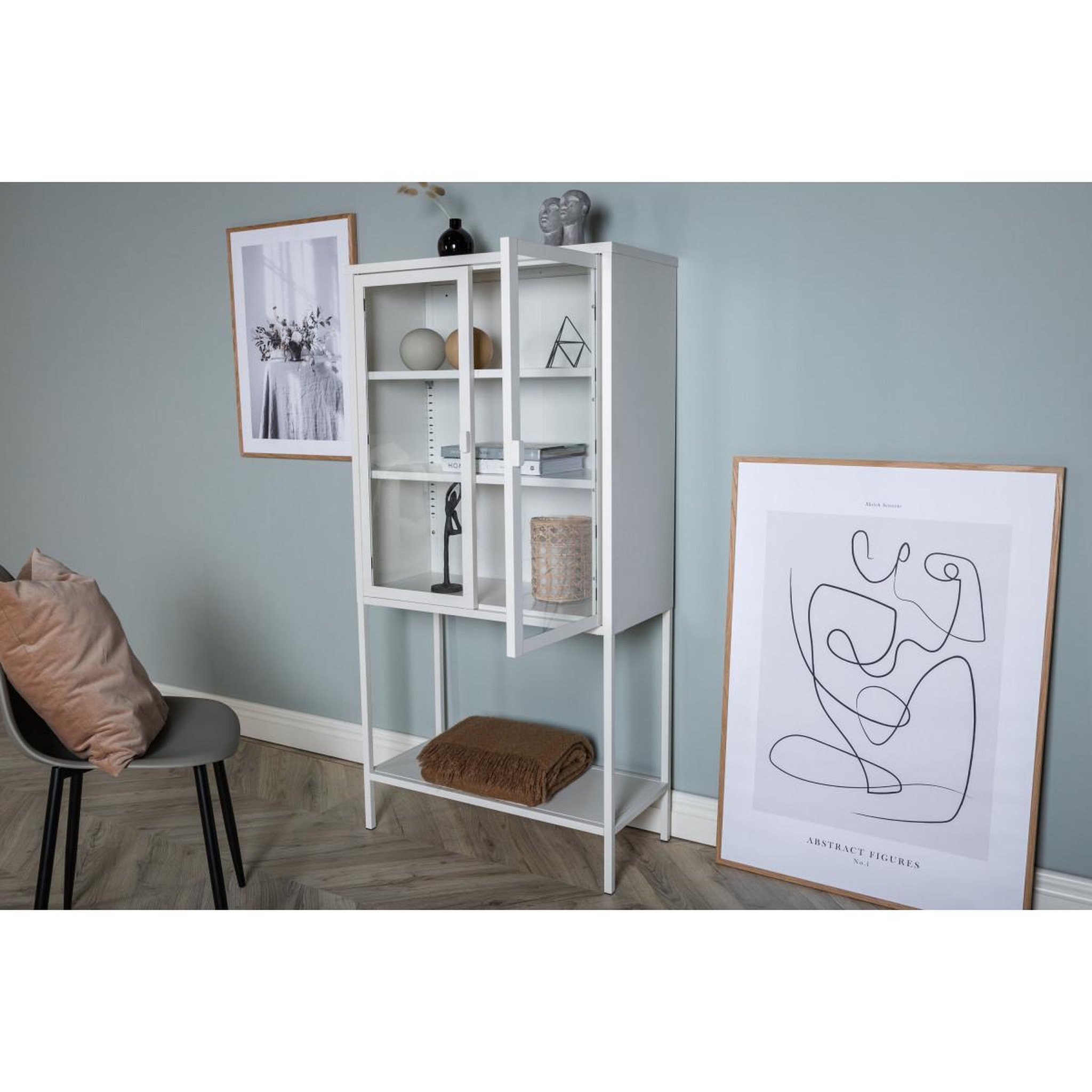 Voir la diapositive 5 : Paris Prix Vitrine 2 portes en verre  misha  150cm blanc