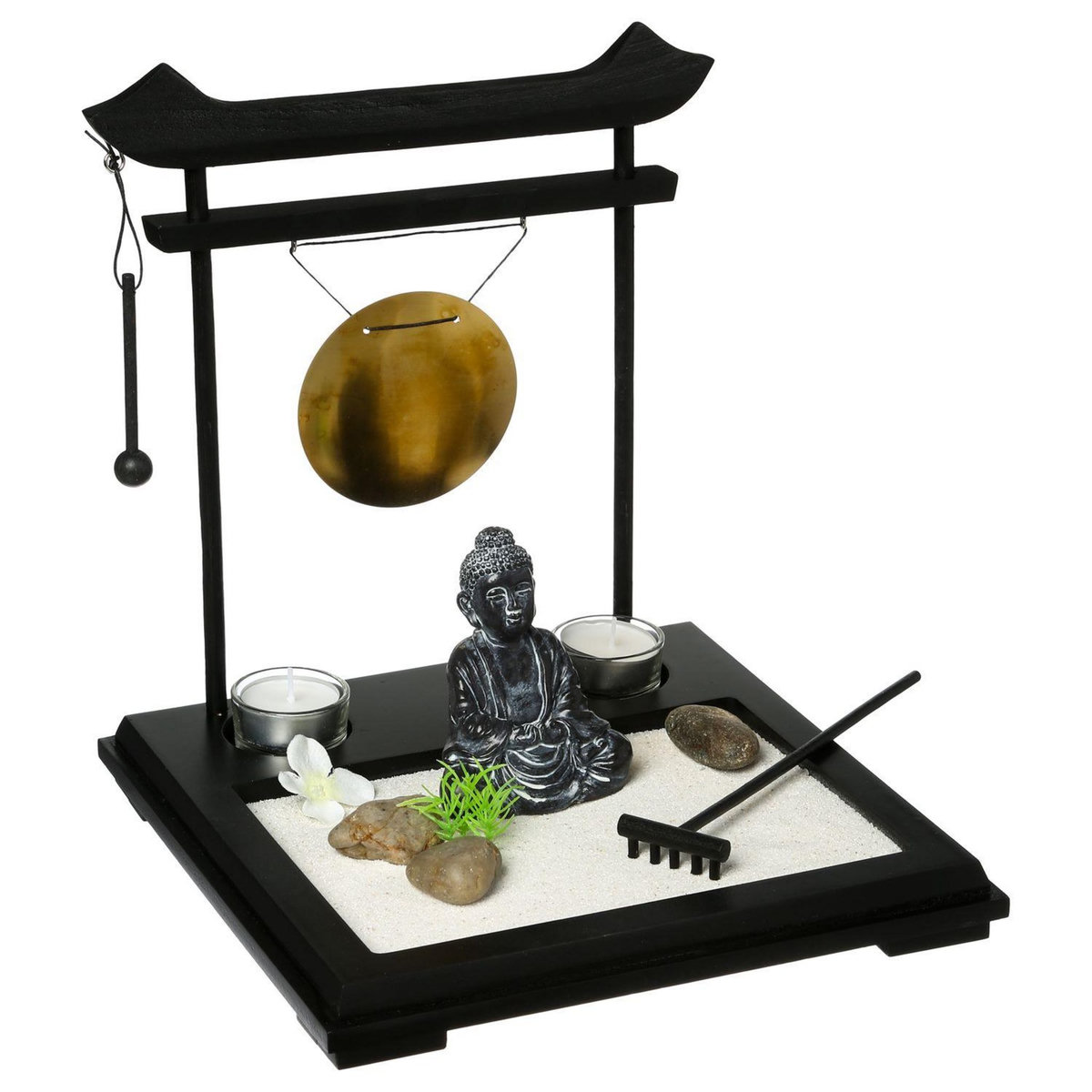 ATMOSPHERA Jardin zen Tori - 26 x 26 cm - Noir