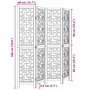 Voir la diapositive 6 : VIDAXL Cloison de separation 4 panneaux marron bois paulownia massif