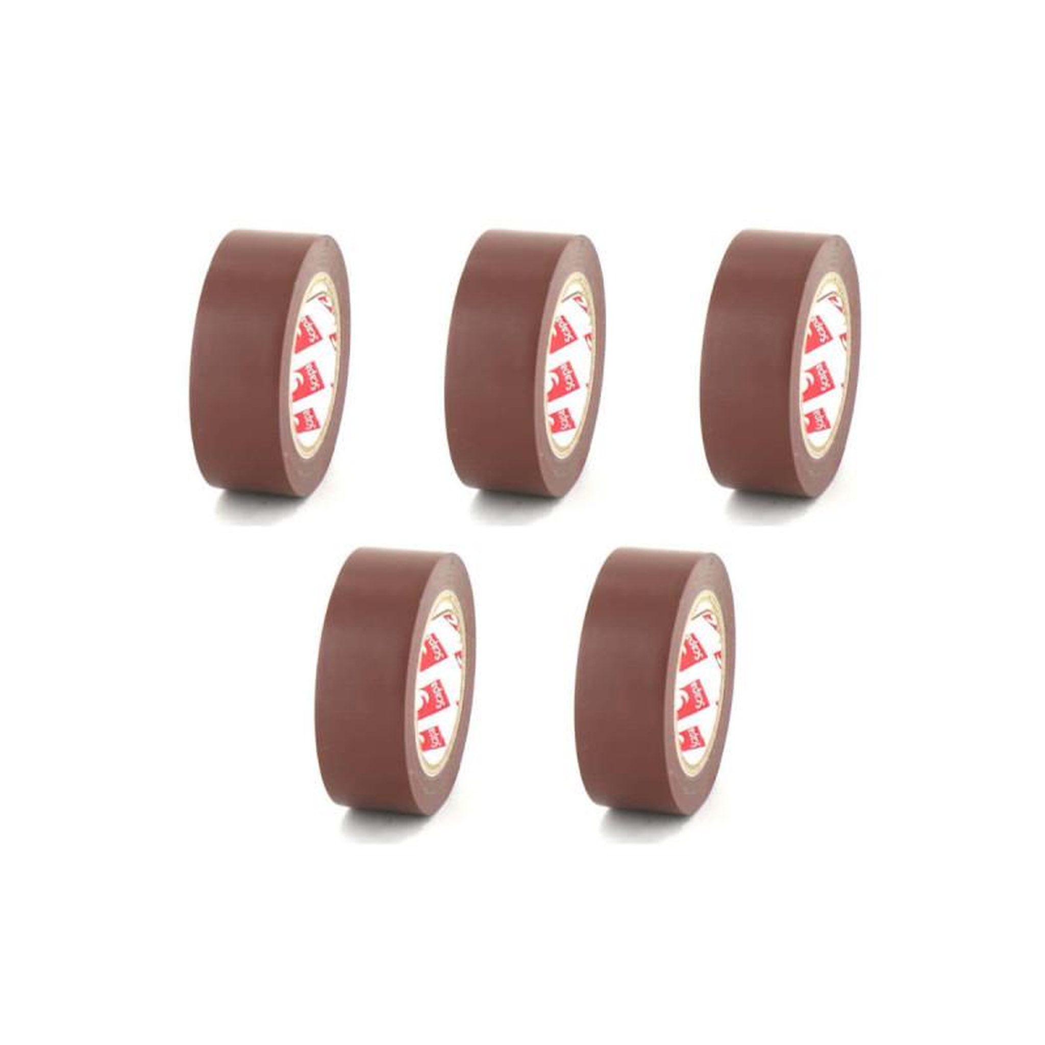 Scapa Lot de 5 rubans adhésifs électriques scapa - pvc - marron - 15mm - 2702m-15