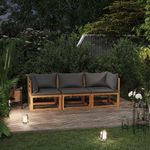 VIDAXL Canape de jardin a 3 places avec coussin Bois d'acacia massif