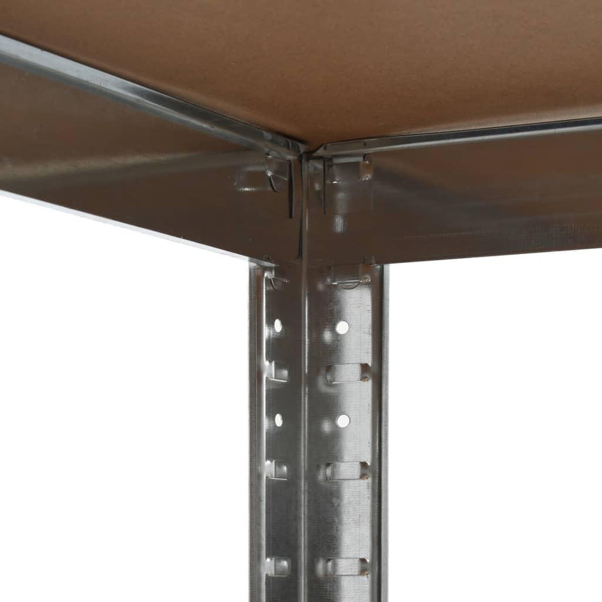 Voir la diapositive 4 : VIDAXL Etagere d'angle a 5 niveaux Argente Acier et bois d'ingenierie