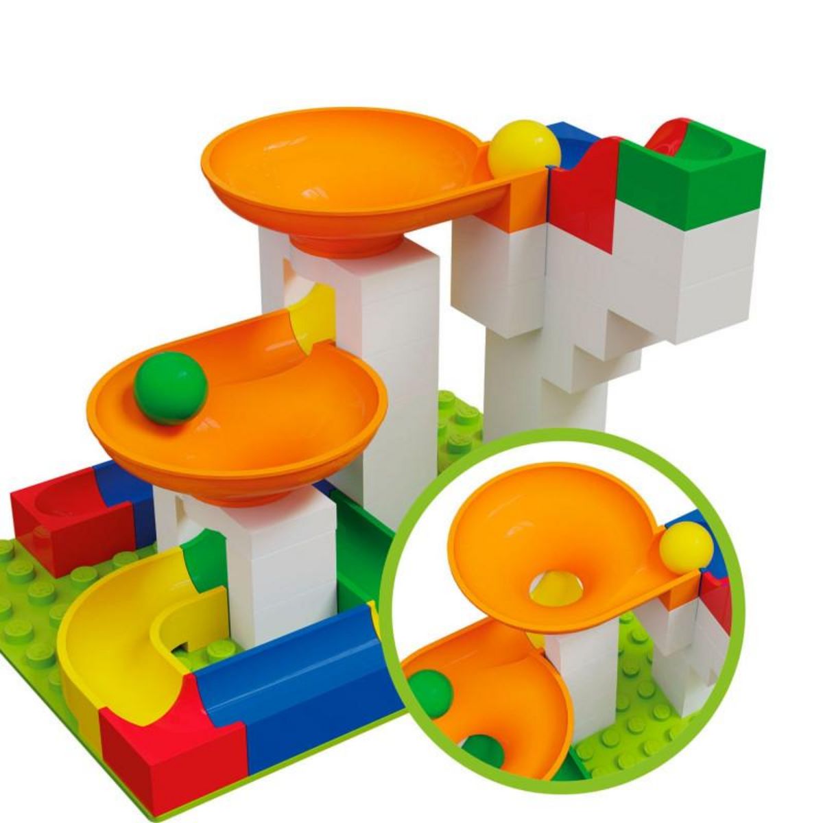 HUBELINO Hubelino Marble Track Expansion Set Funnel, 44 pcs.