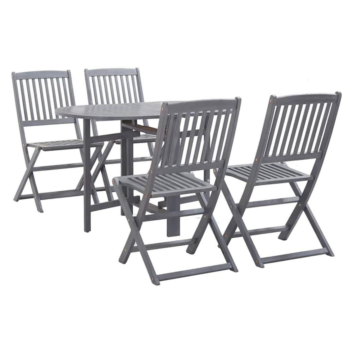 VIDAXL Ensemble a manger de jardin 5 pcs Bois d'acacia massif Gris