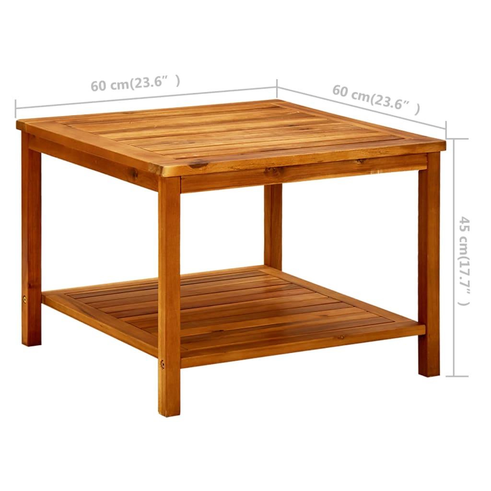 Voir la diapositive 6 : VIDAXL Table basse 60x60x45 cm Bois d'acacia solide