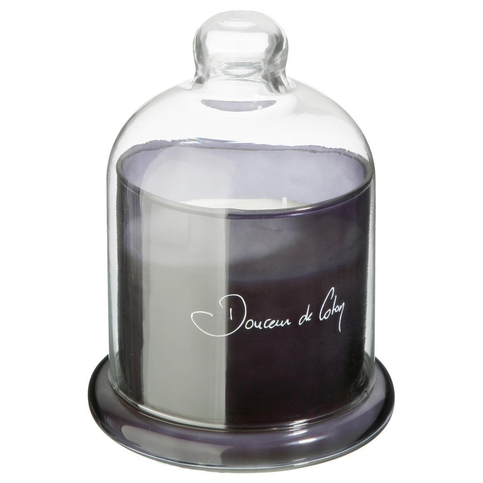 Voir la diapositive 2 : COMPTOIR DE LA BOUGIE Bougie parfumée sous cloche  loyd  650g douceur coton