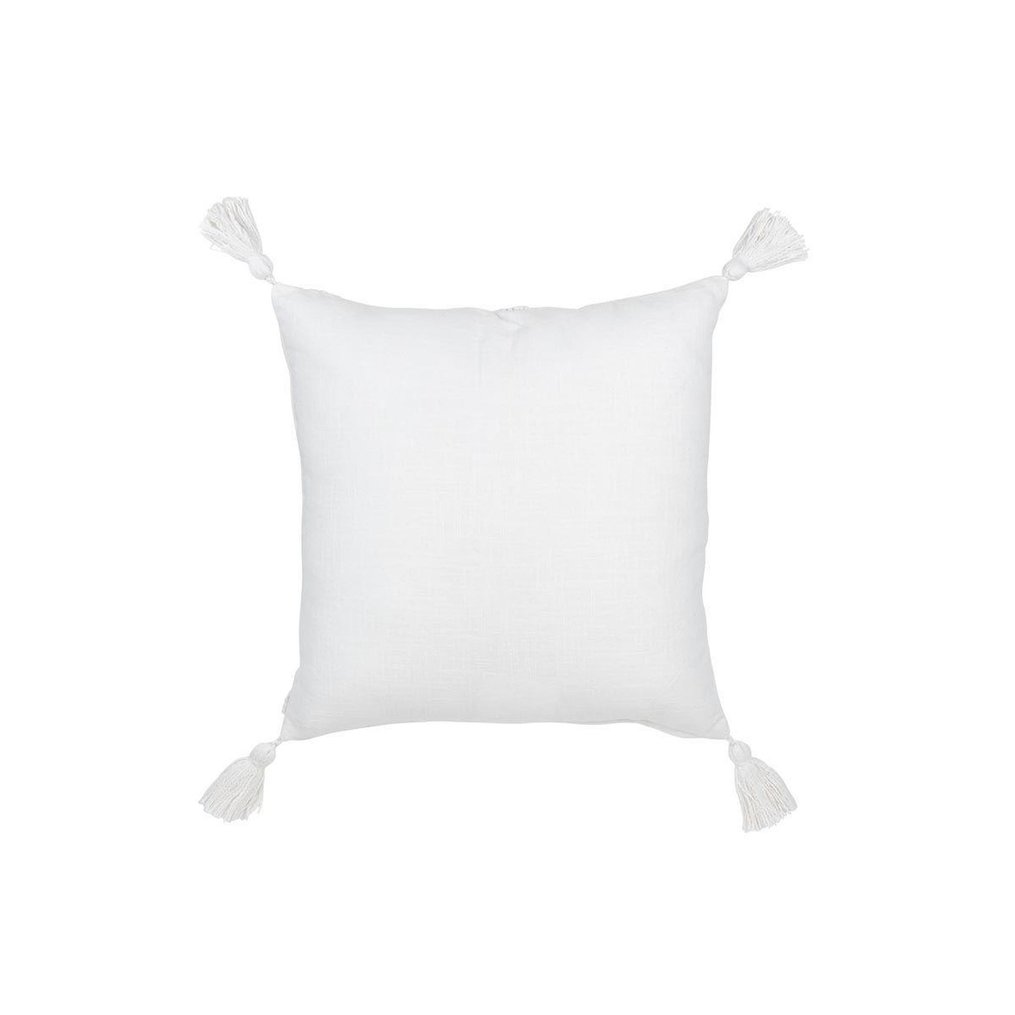 Voir la diapositive 2 : J-LINE Coussin déco fleurs  bali  45x45cm blanc