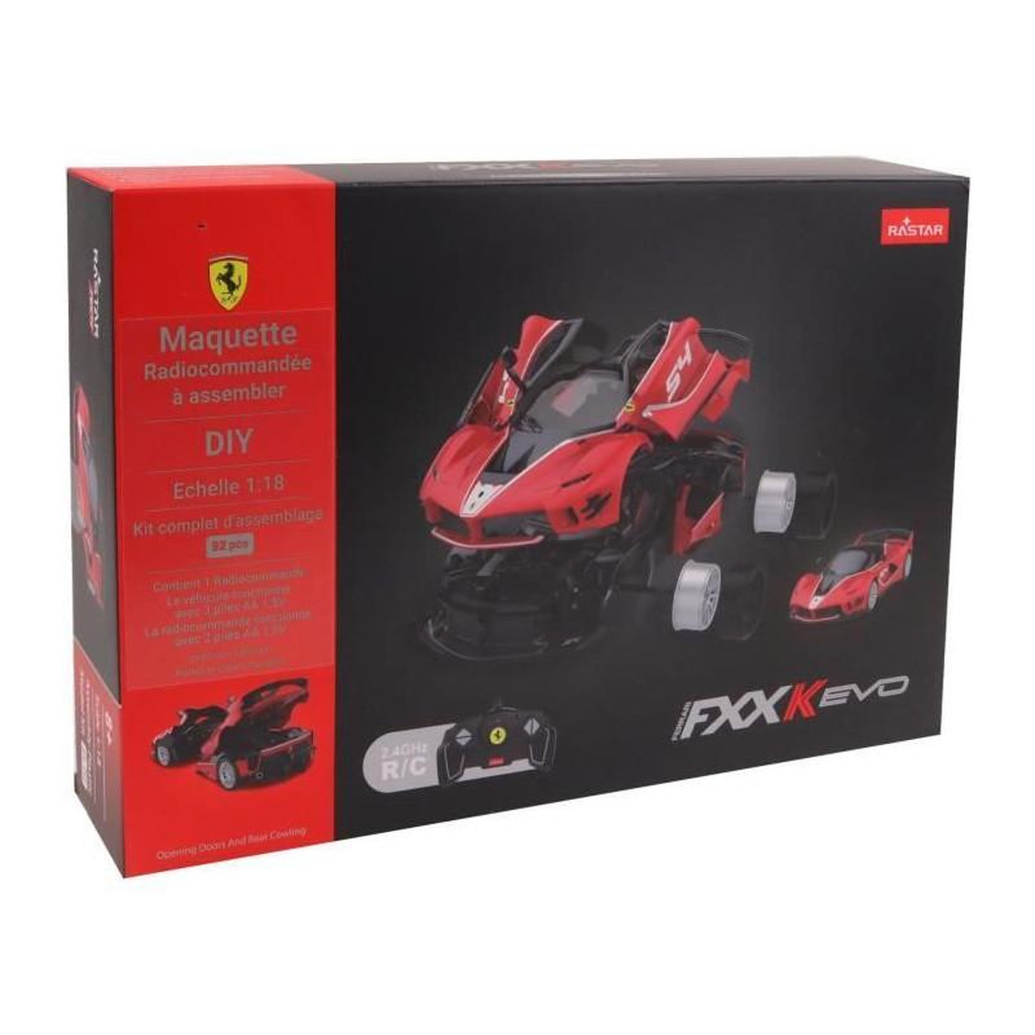 Voir la diapositive 2 : MGM Kit Montage Ferrari FXX K Evo - TURBO CHALLENGE - Voiture Télécommandée - Rouge - 1/18