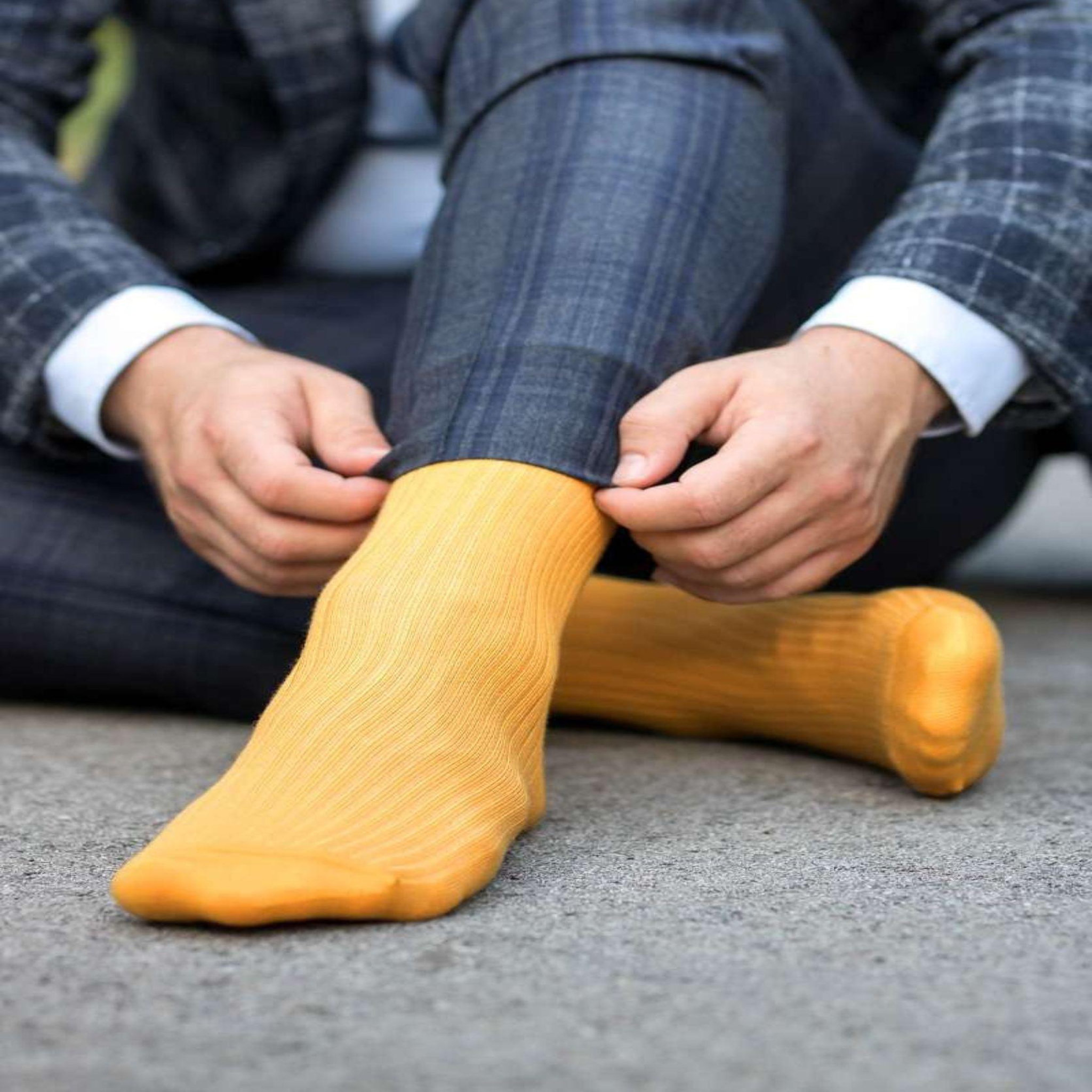 Voir la diapositive 4 : PIRIN HILL Chaussettes sans élastiques coton bio jaunes