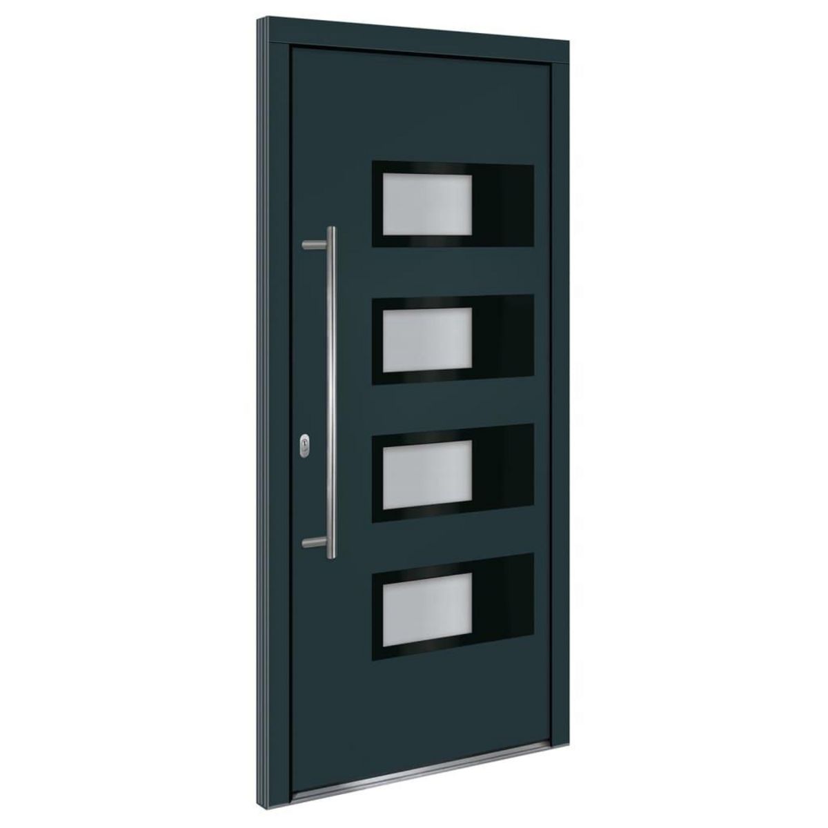 VIDAXL Porte d'entree Anthracite 100x210 cm Aluminium et PVC