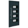 Voir la diapositive 2 : VIDAXL Porte d'entree Anthracite 100x210 cm Aluminium et PVC