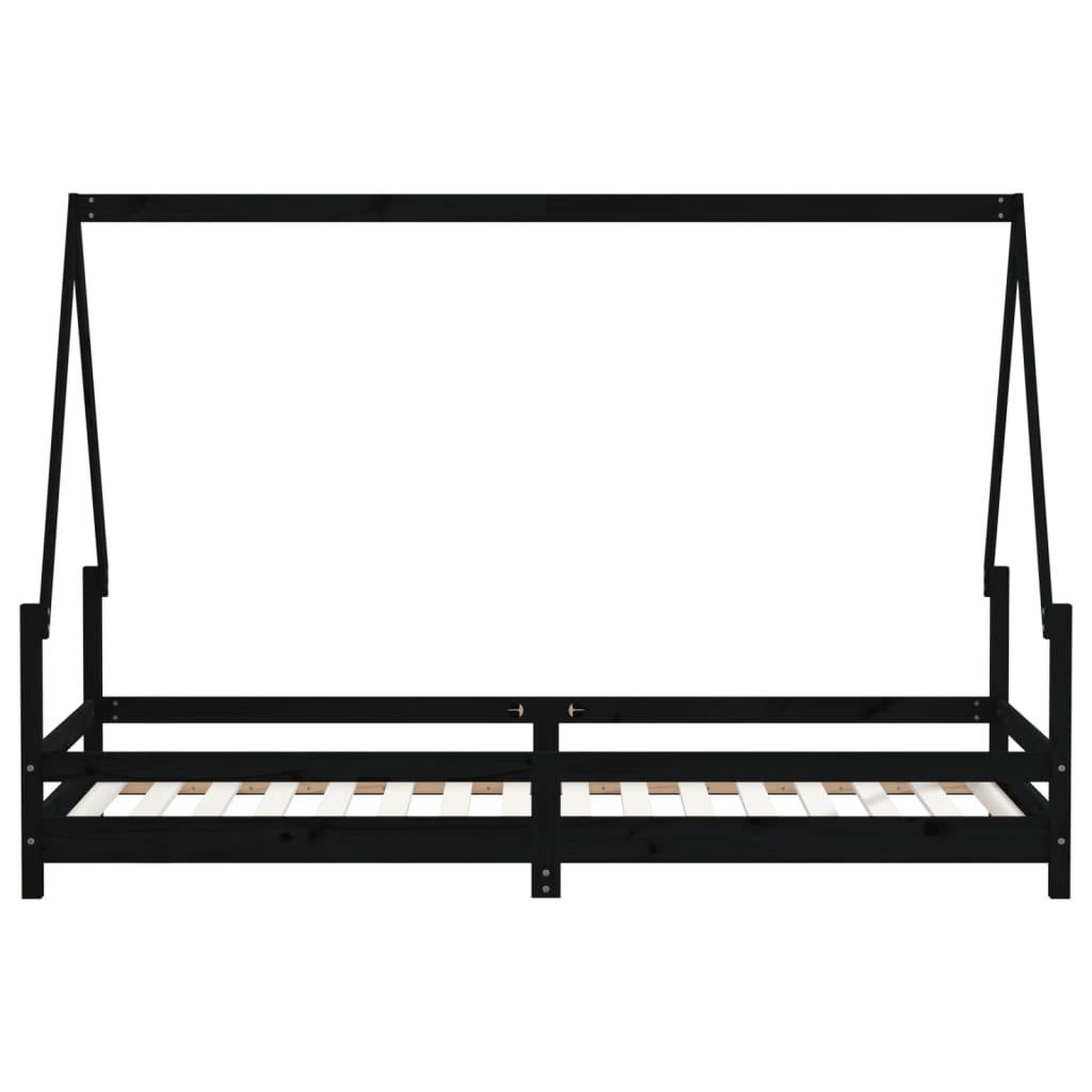 Voir la diapositive 5 : VIDAXL Cadre de lit pour enfants noir 80x200 cm bois de pin massif