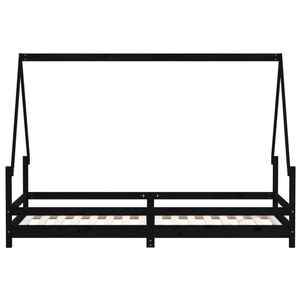 VIDAXL Cadre de lit pour enfants noir 80x200 cm bois de pin massif