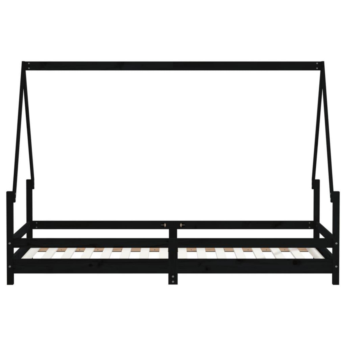 VIDAXL Cadre de lit pour enfants noir 80x200 cm bois de pin massif