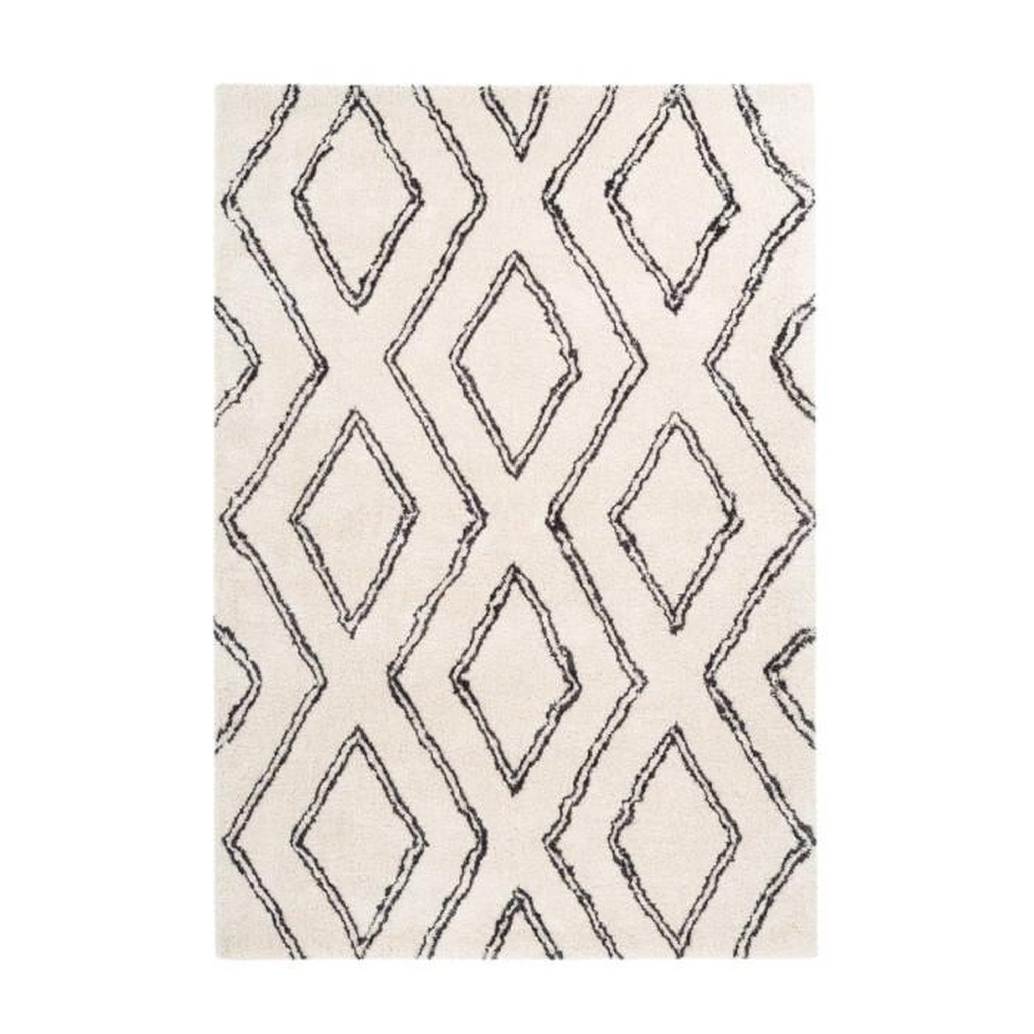 Paris Prix Tapis Imprimé Losange  Orlando  Ivoire. Coloris disponibles : Beige
