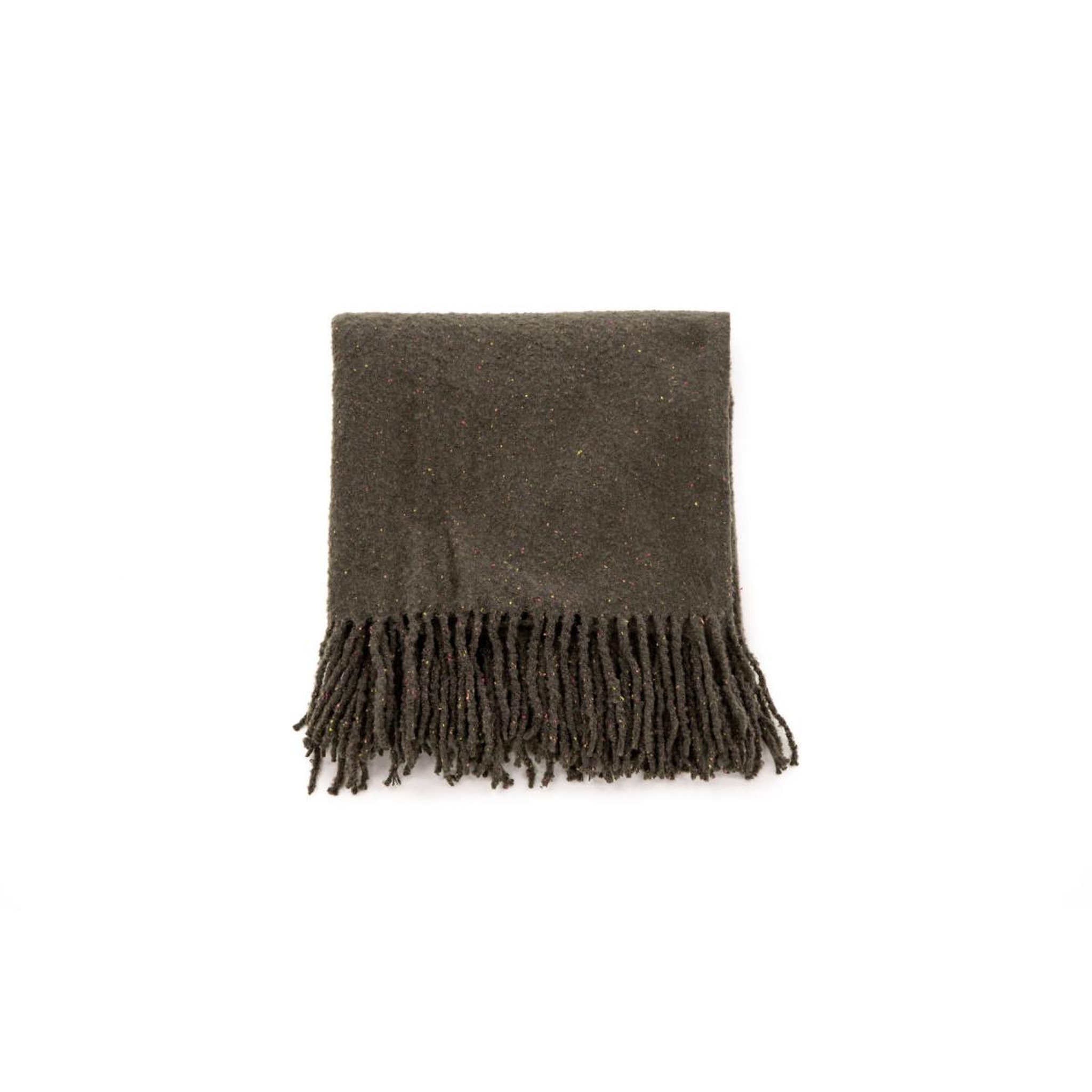 Voir la diapositive 2 : Paris Prix Plaid à franges  tilly  130x170cm gris foncé