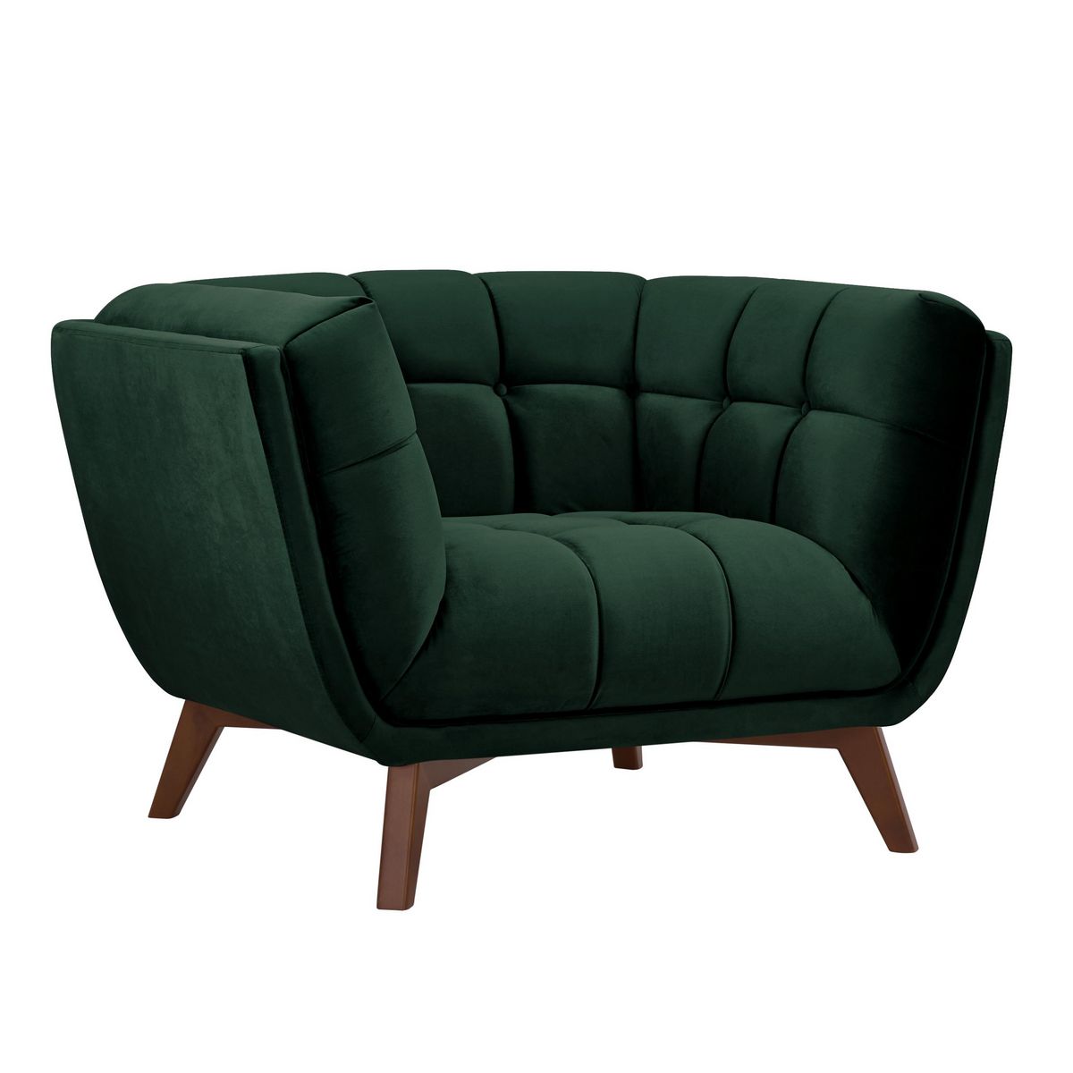 Rendez vous déco Fauteuil en velours vert foncé - Mona