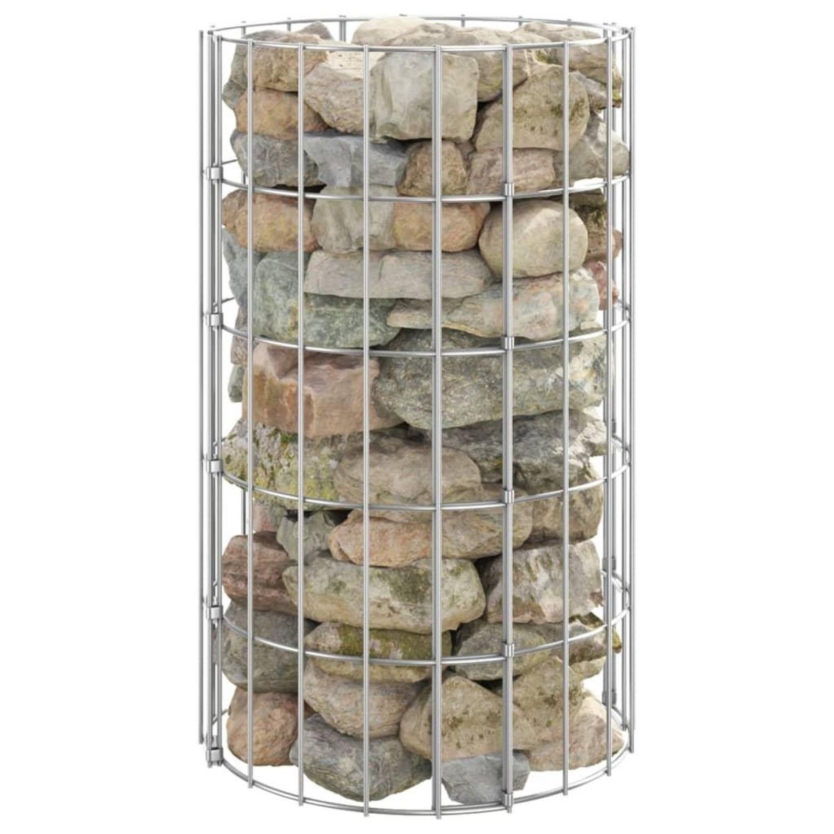 VIDAXL Poteau a gabion circulaire Acier galvanise Ø30x50 cm