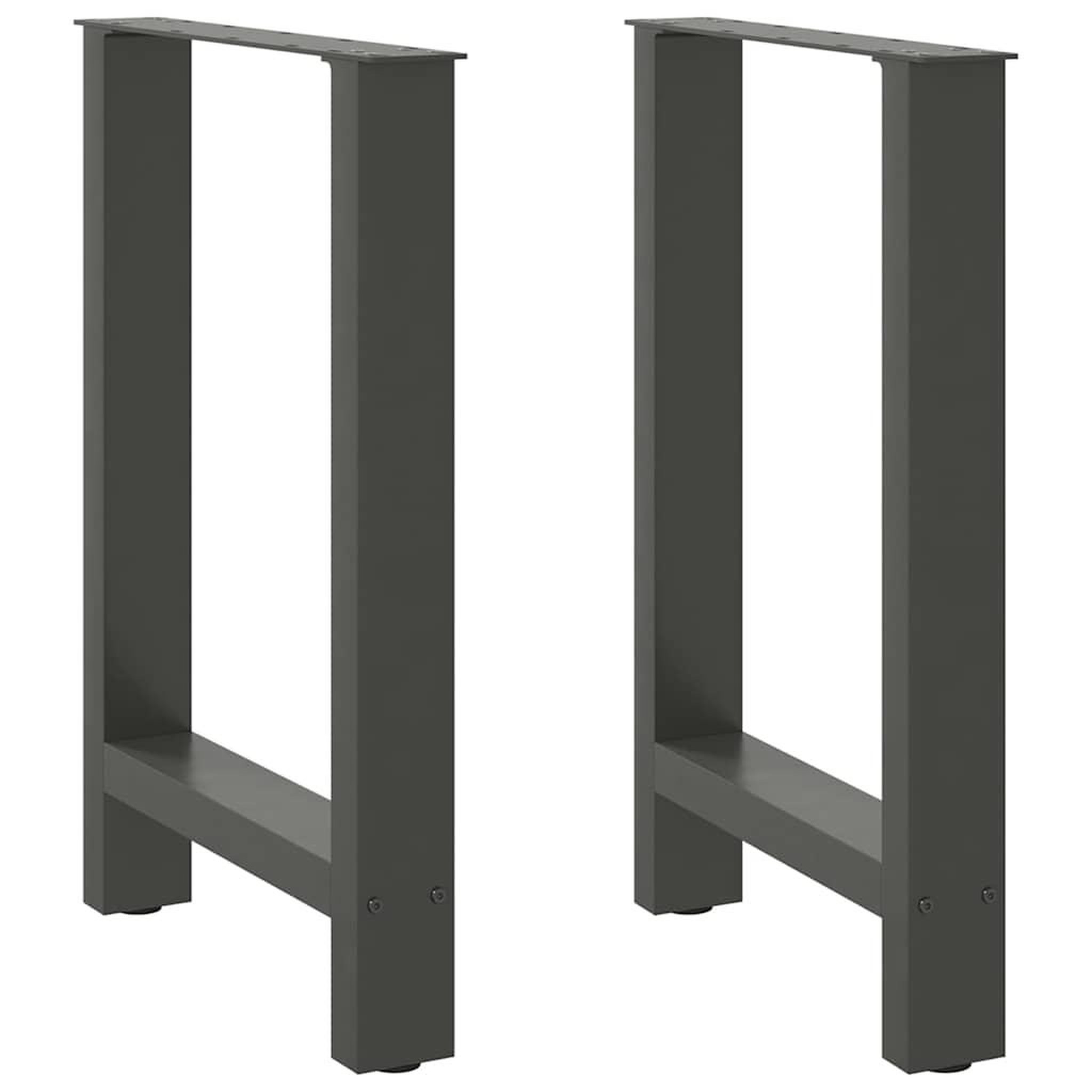 VIDAXL Pieds de table basse anthracite 2 pcs 60x(72-73) cm acier