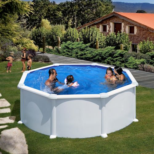 Piscine hors sol acier ronde - Blanche - 3 50 x 1,32 m -ATLANTIS