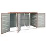 Voir la diapositive 4 : VIDAXL Abri pour trois poubelles 207x77,5x112,5 cm Inox