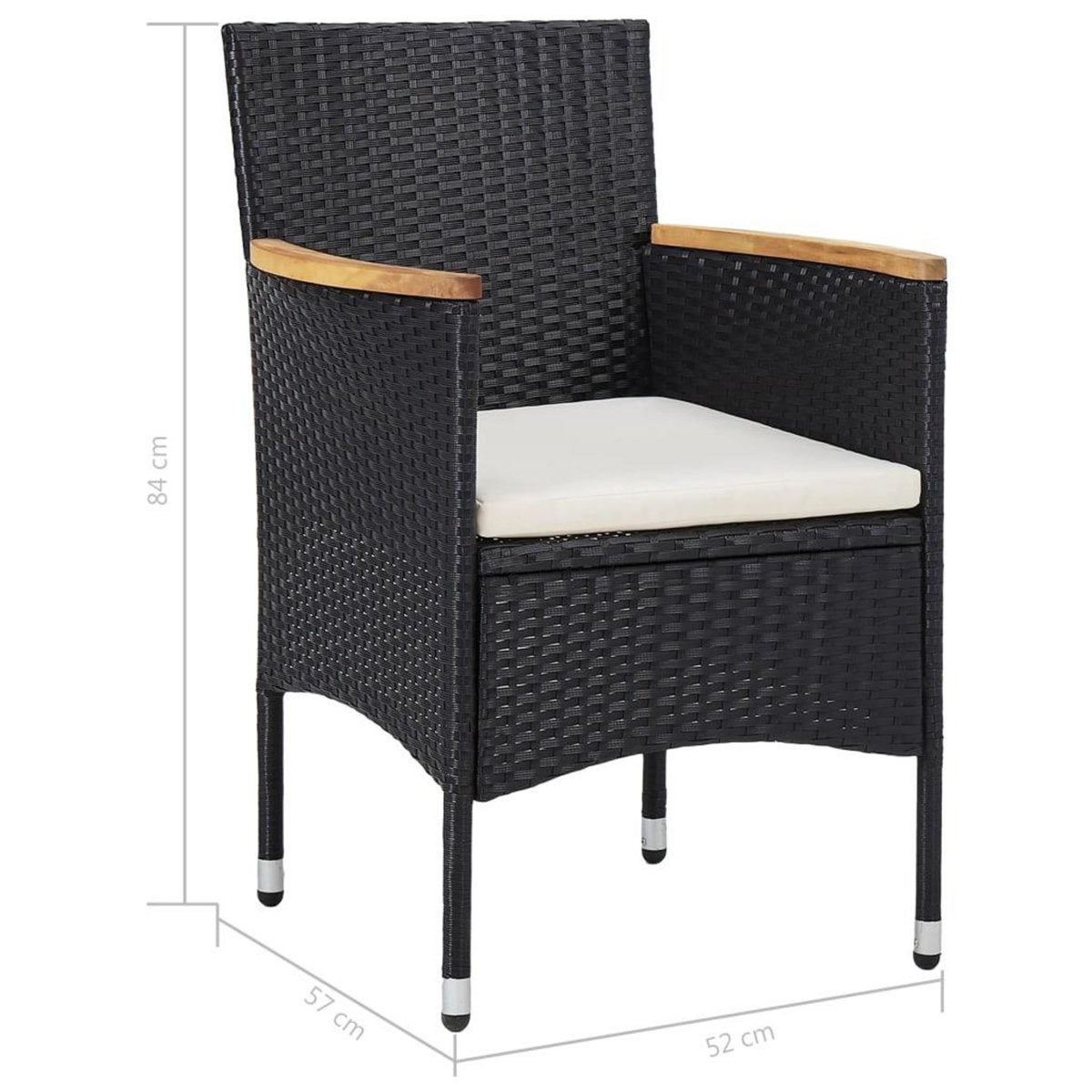 VIDAXL Mobilier d'exterieur 5 pcs Noir Resine tressee et bois d'acacia