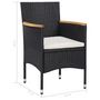 Voir la diapositive 6 : VIDAXL Mobilier d'exterieur 5 pcs Noir Resine tressee et bois d'acacia