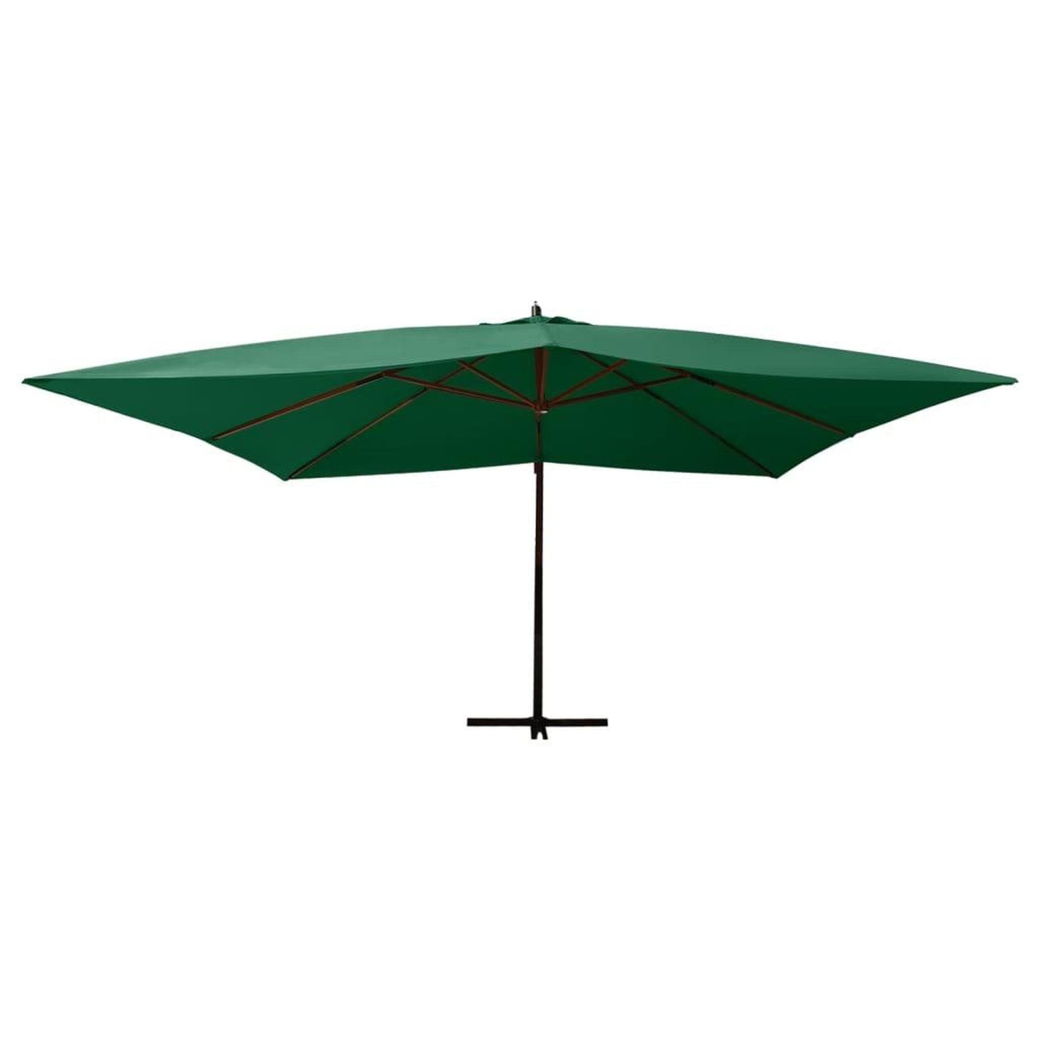 Voir la diapositive 2 : VIDAXL Parasol de jardin en porte-a-faux avec mat en bois vert