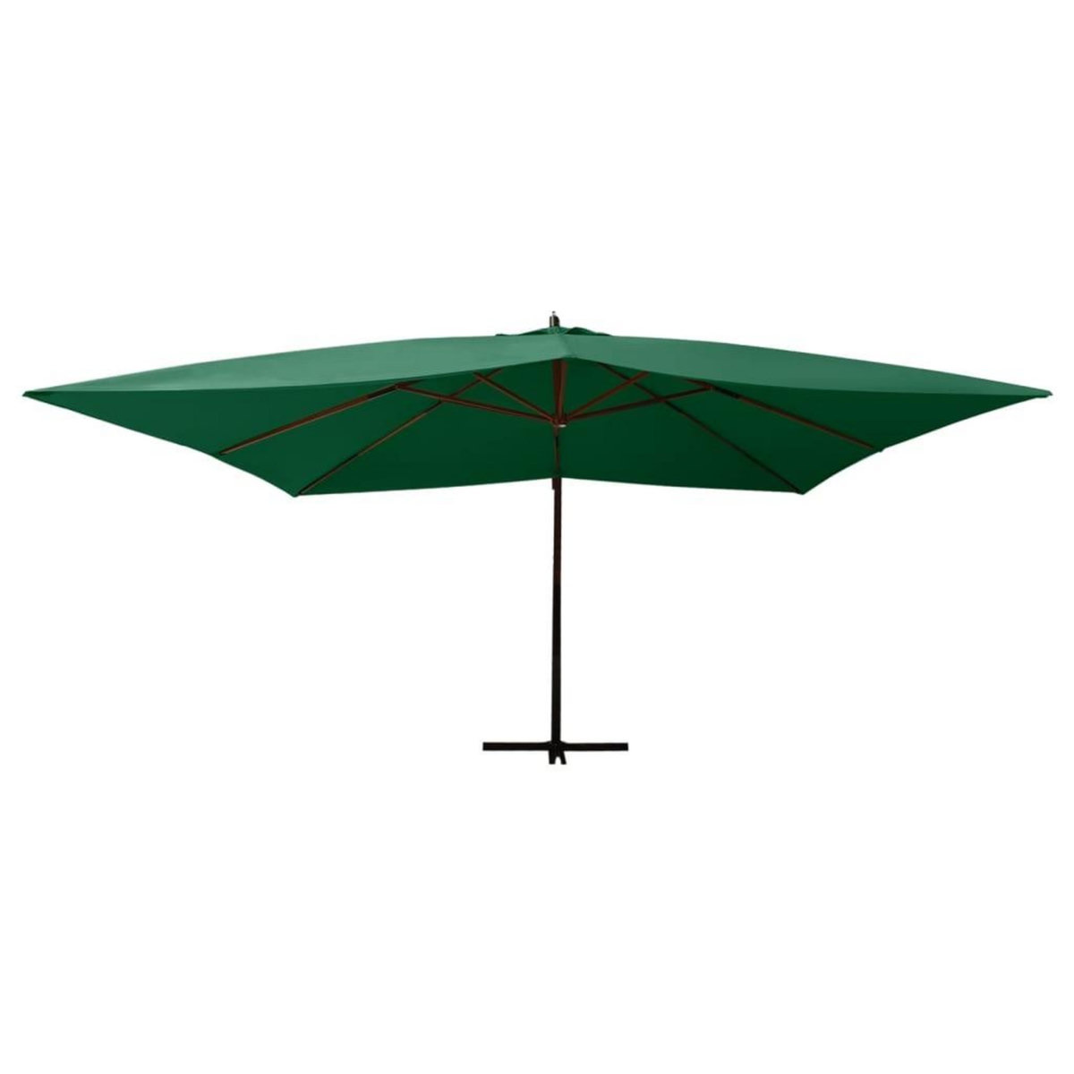 VIDAXL Parasol de jardin en porte-a-faux avec mat en bois vert