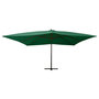 Voir la diapositive 2 : VIDAXL Parasol de jardin en porte-a-faux avec mat en bois vert