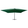 Voir la diapositive 2 : VIDAXL Parasol de jardin en porte-a-faux avec mat en bois vert