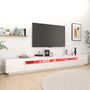 Voir la diapositive 4 : VIDAXL Meuble TV avec lumieres LED Blanc brillant 300x35x40 cm