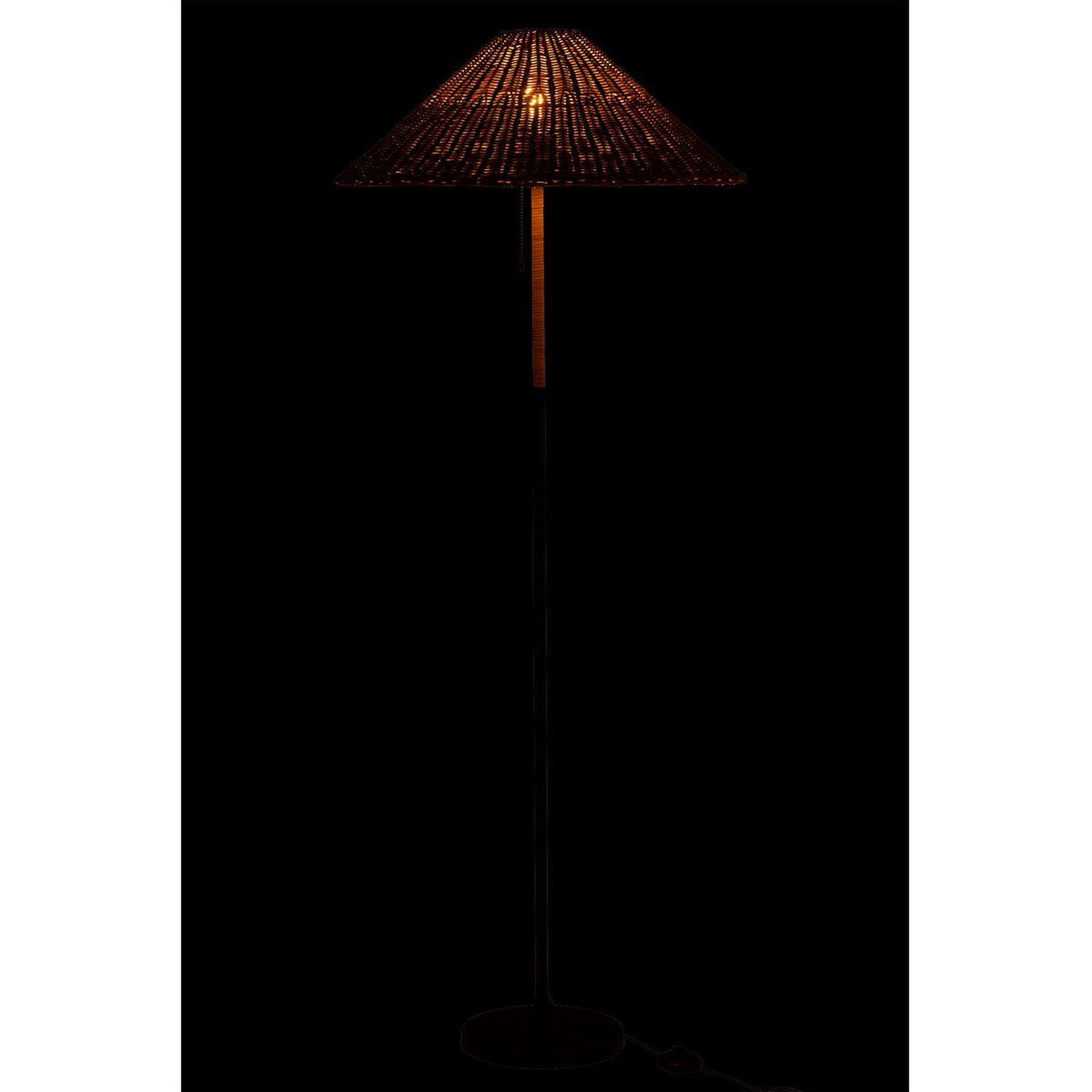 Voir la diapositive 6 : J-LINE Lampadaire en rotin  preston  154cm naturel & noir