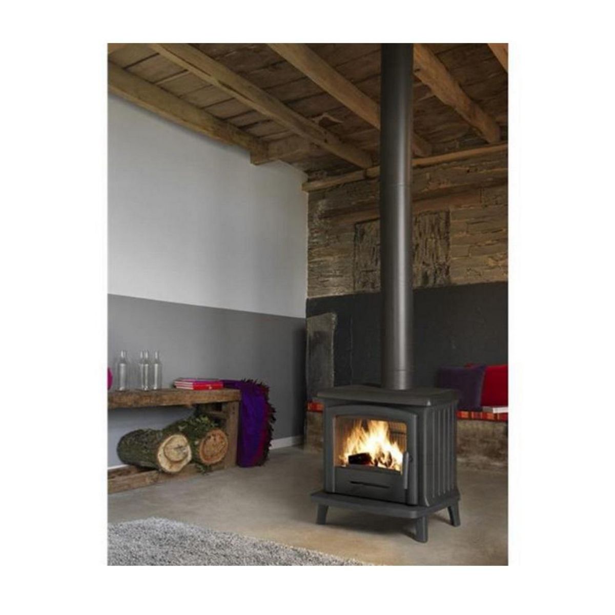 Invicta Poêle à bois fonte 6kw anthracite - 9121-44